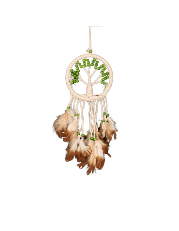 Dromenvanger - Tree of life groene kralen 9cm - Dreamcatcher