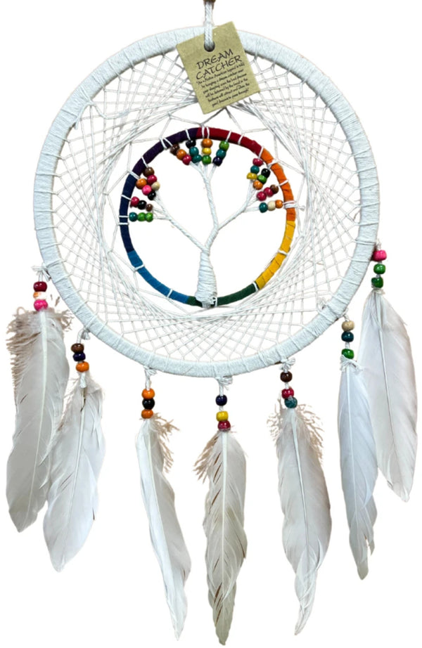 Dromenvanger Tree of Life Rainbow & White - Regenboog Kralen - 22cm