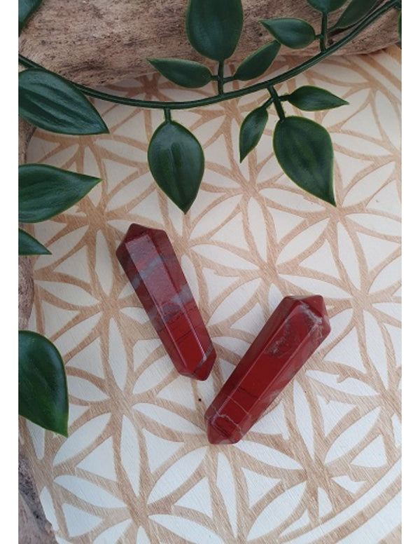Dubbeleinder  Jaspis Rood - 50 mm
