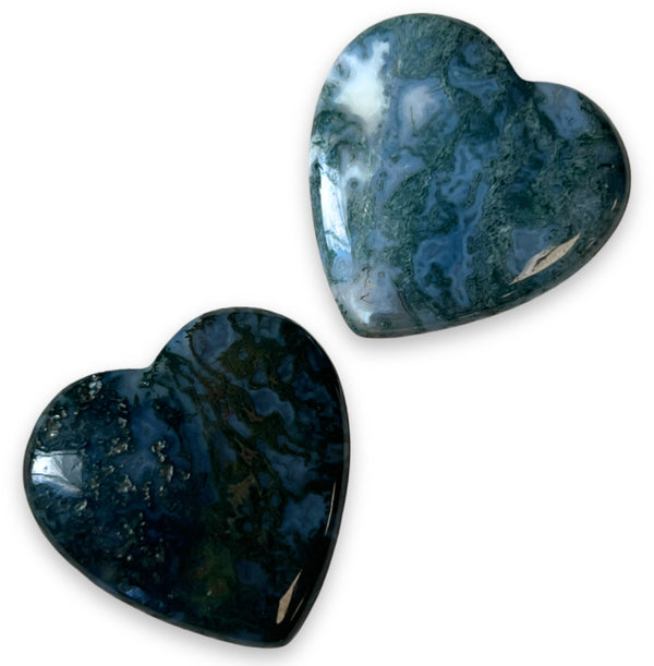 Edelsteen hart 30 mm Agaat Mos
