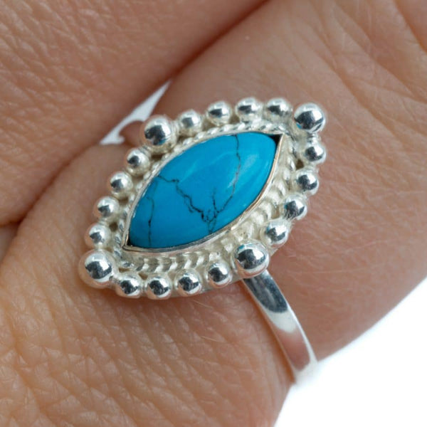 Edelsteen Ring Turkoois - 925 Zilver (Maat 17)
