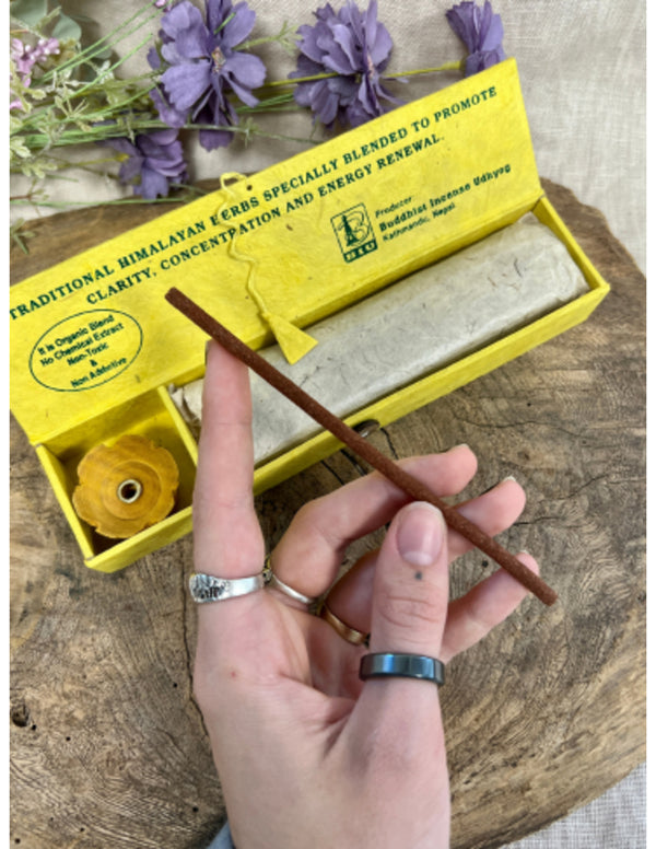 Tibetaanse Energy Wierookstokjes Lotus Houdertje Gele Doosje Concentratie Bevorderend