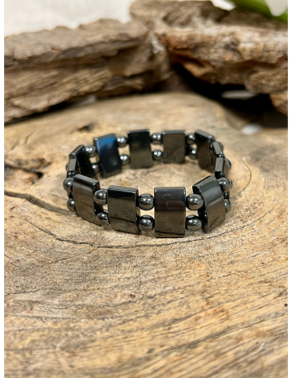 Fantasy magneetarmband met diverse kralen op stevig elastiek