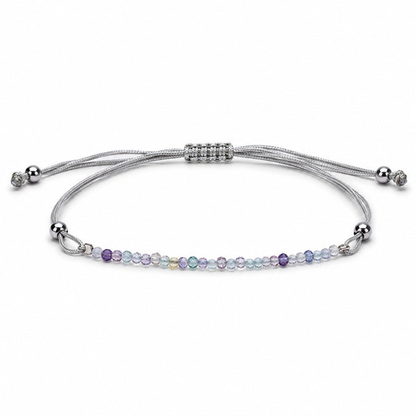 Fluoriet regenboog sparkle armband met schuifknoop