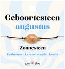 Geboortesteen armband augustus - Zonnesteen