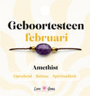 Geboortesteen armband februari - Amethist