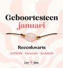 Geboortesteen armband Januari - Rozenkwarts