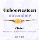 Geboortesteen armband november - Citrien