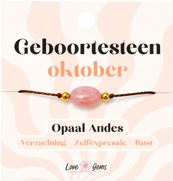 Geboortesteen armband oktober - Opaal Andes