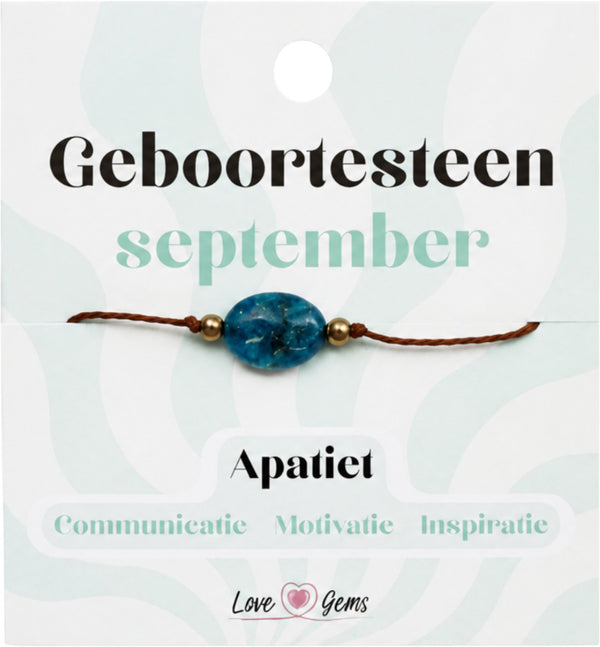 Geboortesteen armband september - Apatiet