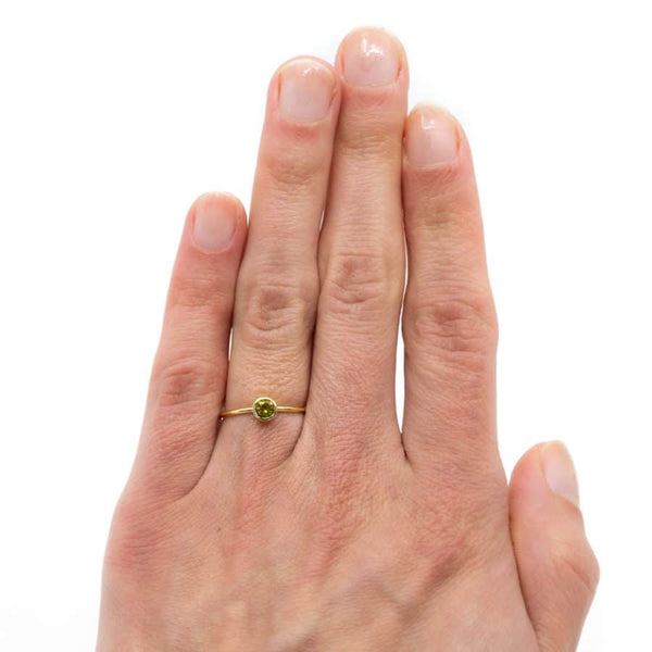 Geboortesteen Ring Peridoot Augustus - 925 Zilver Verguld (Maat 17)