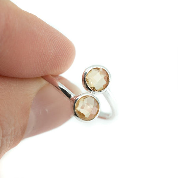 Geboortesteen Ring Citrien November - 925 Zilver - Zilverkleurig