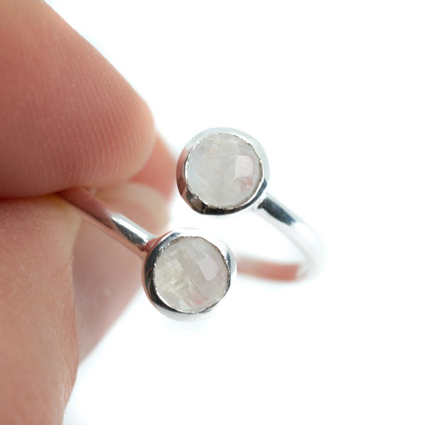 Geboortesteen Ring Maansteen Juni - 925 Zilver - Zilverkleurig