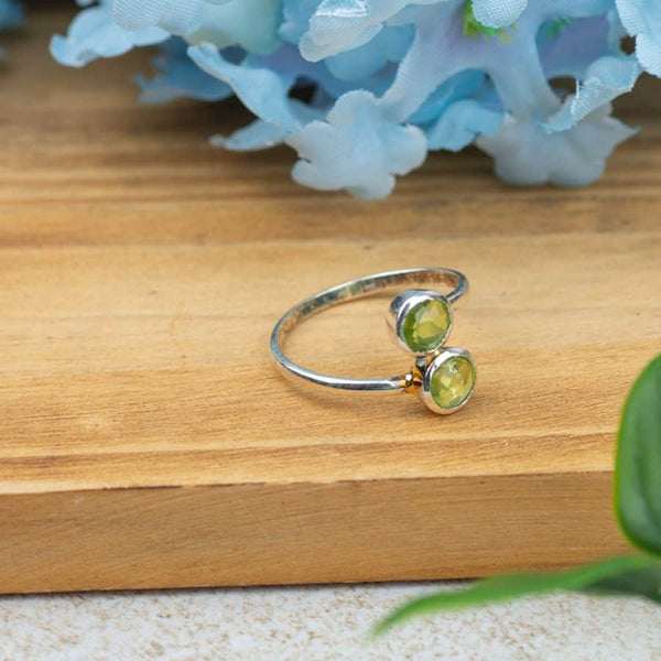 Geboortesteen Ring Peridoot Augustus - 925 Zilver - Zilverkleurig