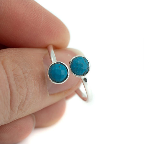 Geboortesteen Ring Turkoois December - 925 Zilver - Zilverkleurig