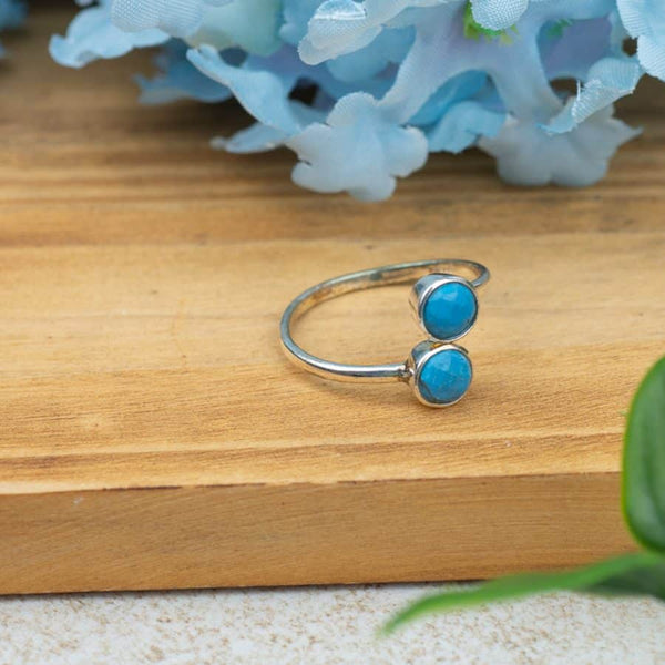 Geboortesteen Ring Turkoois December - 925 Zilver - Zilverkleurig