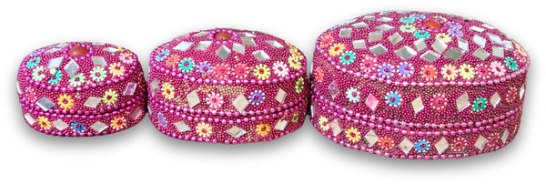 Glitter doos ovaal set paars