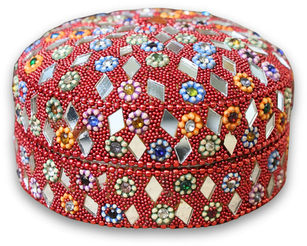 Glitter doosje 90 mm rood