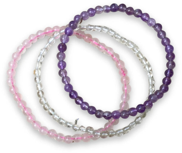 Gouden driehoek 4mm kralenarmbanden set