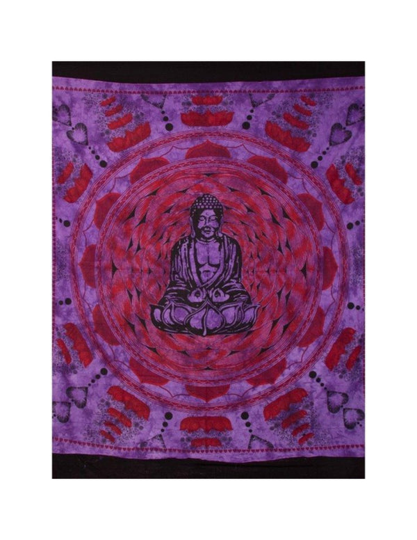 Grand Foulard - 1 - mandala boeddha - paars