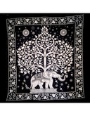 Grand Foulard - 44 - Olifant & Bodhi Tree - zwart/wit