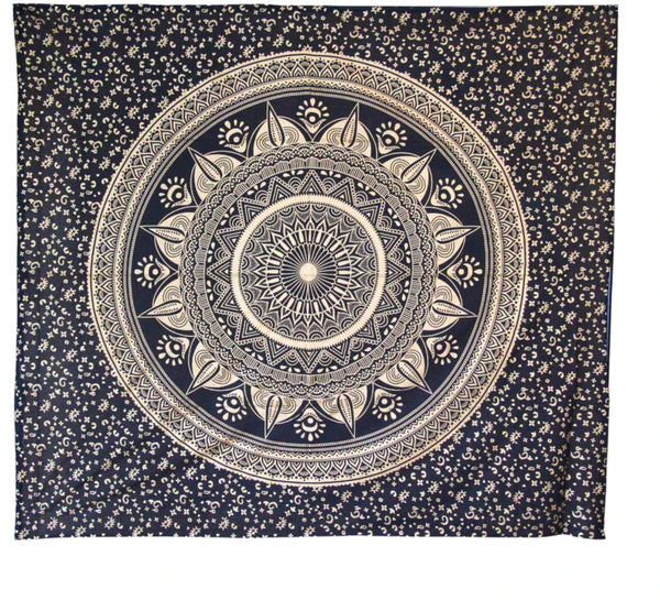 Grand Foulard 504 Mandala gold print