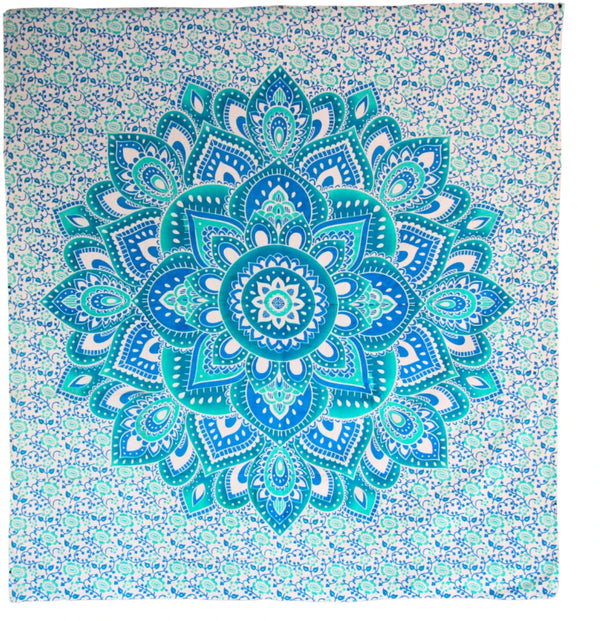 Grand Foulard 506 - Mandala - Blauw op wit
