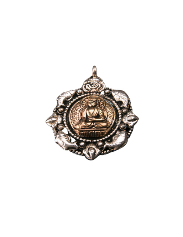 Boeddhahanger White Metal van 5cm Grootte