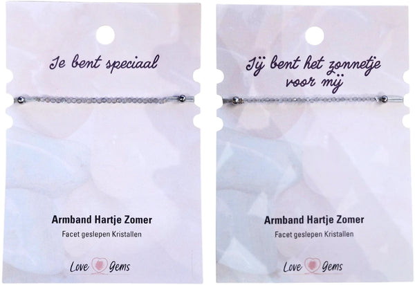 Hartje zomer armband Labradoriet - Moederdag