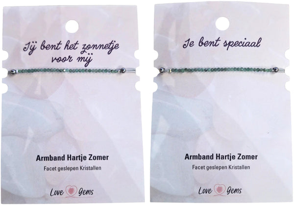 Hartje zomer armband Smaragd - Moederdag
