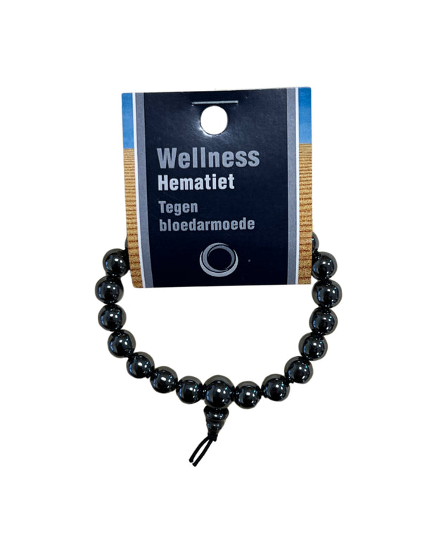 Hematiet powerbead armband + kaart