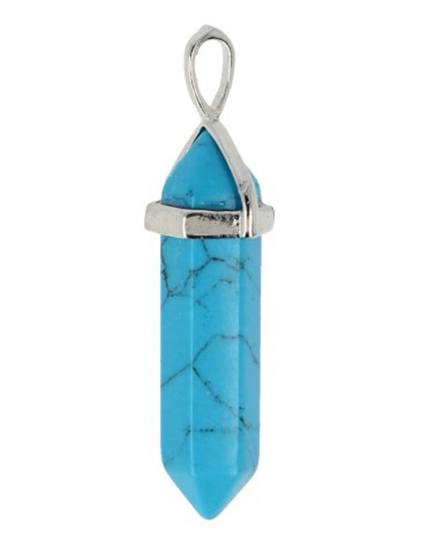 Edelstenen Hanger Howliet Blauw Dubbeleinder