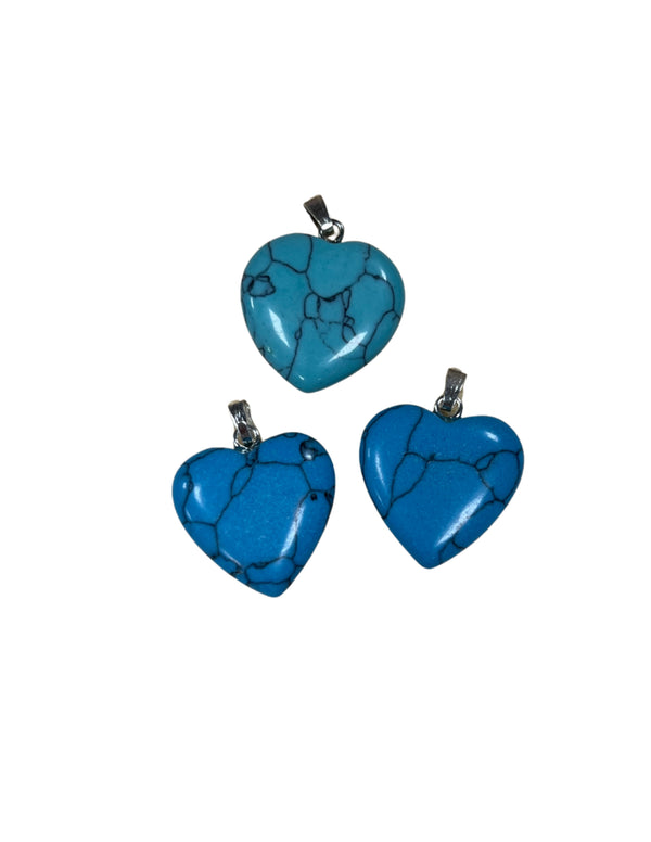 Hartvormige Edelstenen Hanger Howliet Blauw (20 mm)