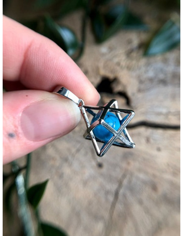 Edelstenen Hanger Howliet Merkabah (bijgekleurd)