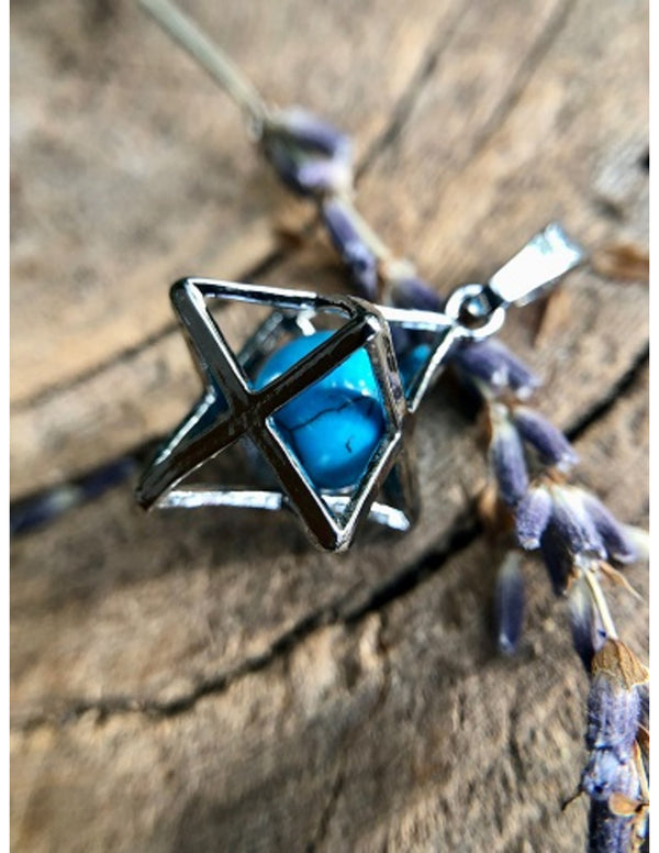 Edelstenen Hanger Howliet Merkabah (bijgekleurd)