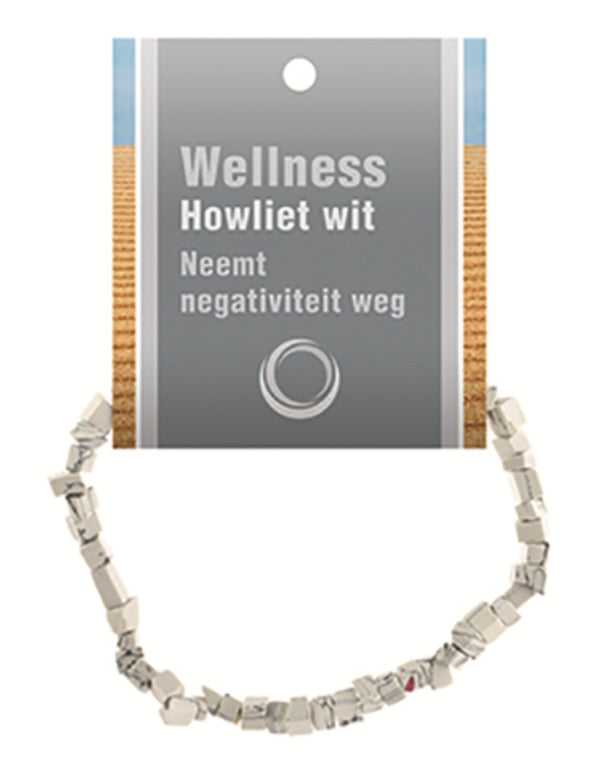 Howliet wit splitarmband + kaart