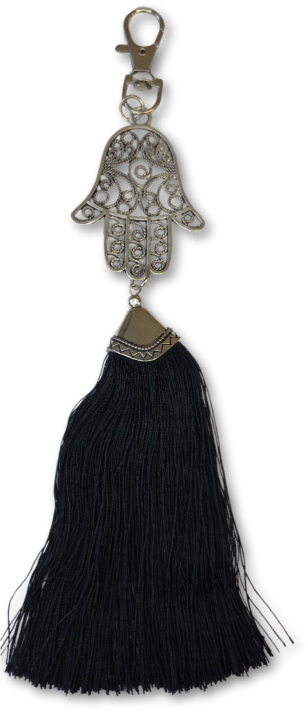 Ibiza sleutelhanger - Hamsa Hand - Hand van Fatima - Zwart