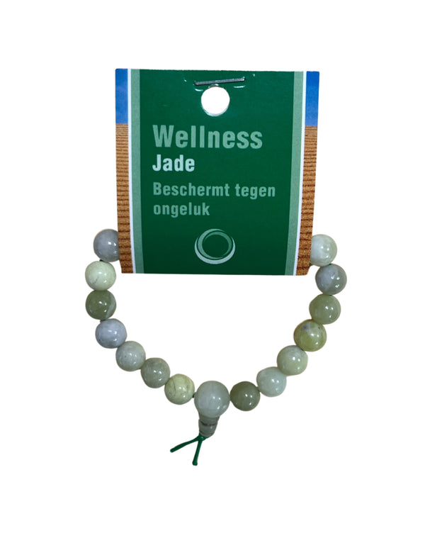 Jade Serpentijn powerbead armband + kaart