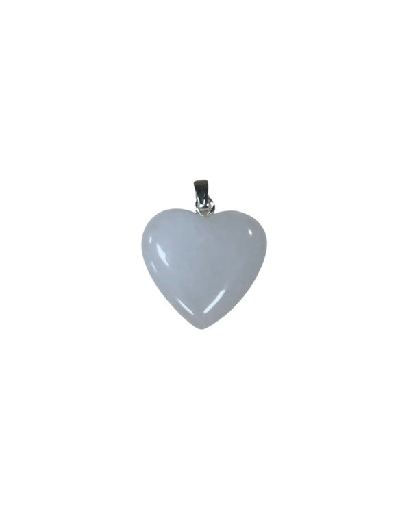 Hartvormige Hanger Jade Wit (20 mm)