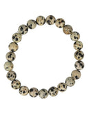 Jaspis dalmatiër kralenarmband 8 mm
