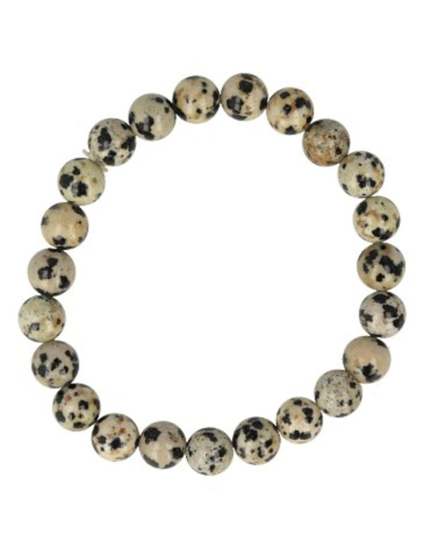 Jaspis dalmatiër kralenarmband 8 mm