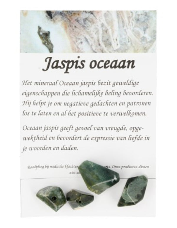 Jaspis Oceaan Kralen Geometrische Vorm Vier Stuks Gepolijst