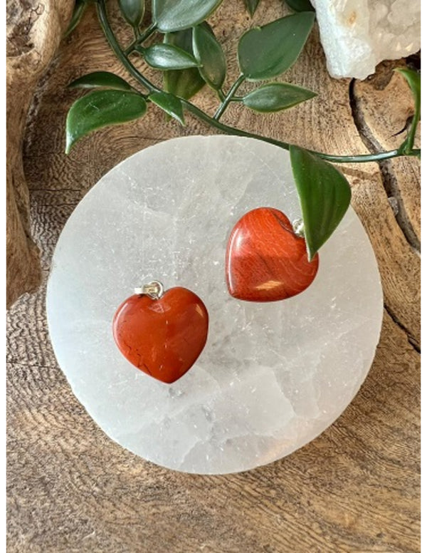 Hartvormige Edelstenen Hanger Jaspis Rood