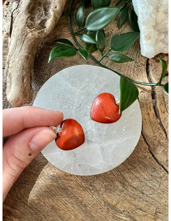 Hartvormige Edelstenen Hanger Jaspis Rood