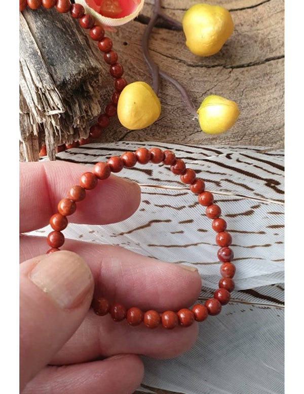 Edelsteen Armband Jaspis Rood - kinderarmbandje - 4 mm