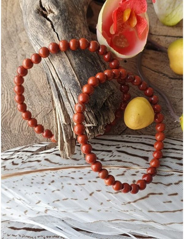 Edelsteen Armband Jaspis Rood - kinderarmbandje - 4 mm