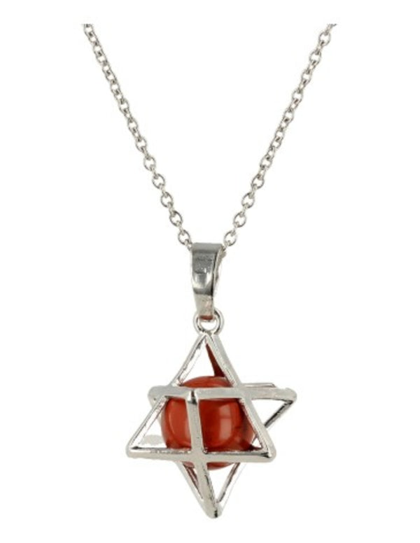 Edelstenen Hanger Jaspis Rood Merkabah