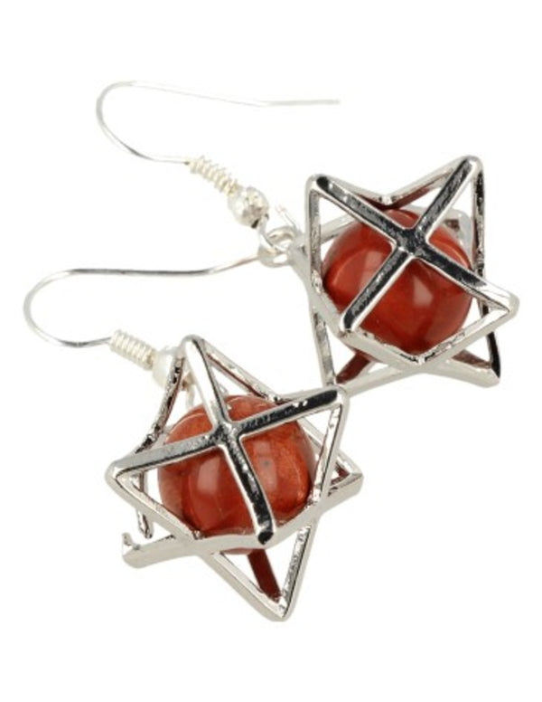 Oorbellen Jaspis Rood Merkabah