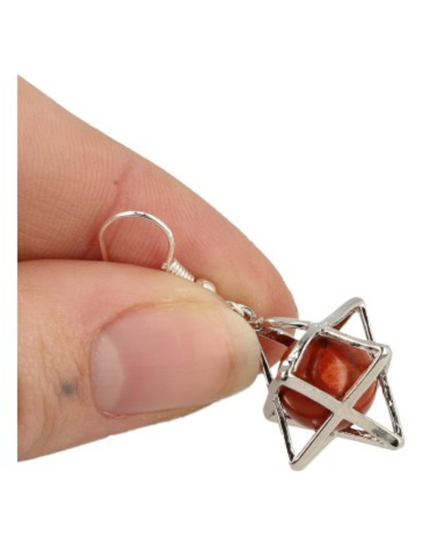 Oorbellen Jaspis Rood Merkabah