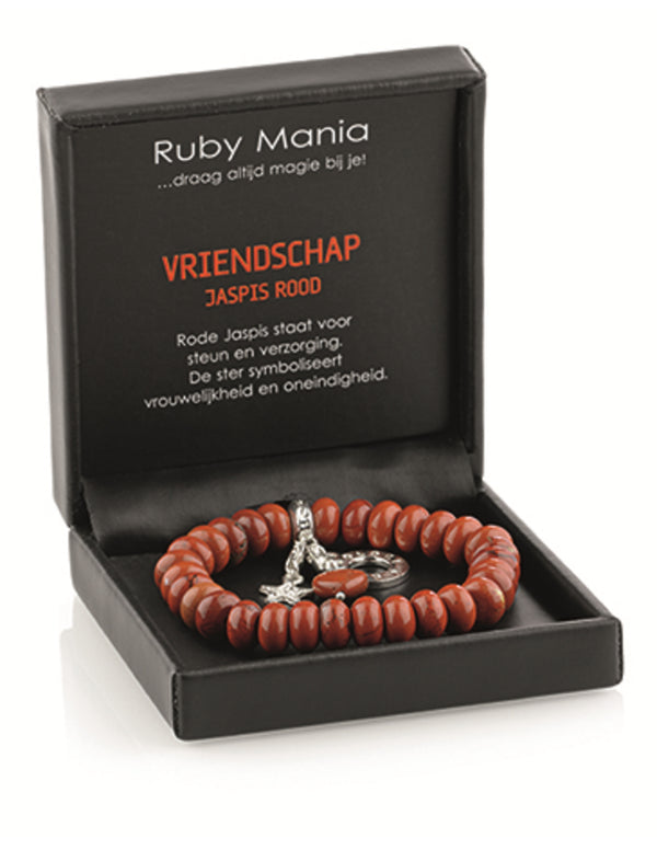 Jaspis rood Ruby Mania, armband nr 13, rond